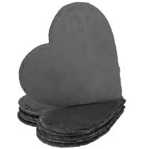Artículo Decoración de corazón de pizarra, placa de pizarra de corazón de 20 cm, 5 unidades