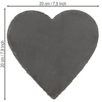 Artículo Decoración de corazón de pizarra, placa de pizarra de corazón de 20 cm, 5 unidades