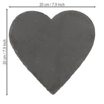 Artículo Plato de pizarra decorativo Corazón de pizarra 20cm 1 ud