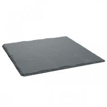 Artículo Placa de pizarra cuadrada, bandeja decorativa piedra natural 25×25cm 2ud
