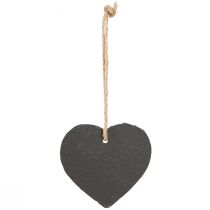 Artículo Pizarra corazón pequeño para colgar negro 7,5cm 6ud