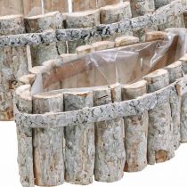 Cuenco para plantas, macetero de madera, jardinera L37.5/28cm H10/9cm juego de 2