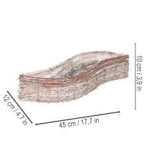 Artículo Maceta rectangular de mimbre con lámina, cuenco decorativo, 45 cm, 1 juego