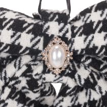 Artículo Lazo de tela con broche y colgador, a cuadros, 24 cm, 2 piezas