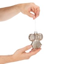 Artículo Adornos navideños de cristal, lazo para colgar, 10 cm, 2 unidades