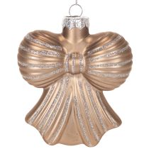 Artículo Adornos navideños de cristal, lazo para colgar, 10 cm, 2 unidades