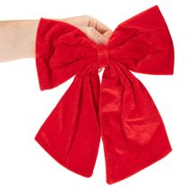 Artículo Lazo decorativo rojo para Navidad, 28 cm, 3 unidades
