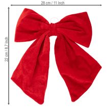 Artículo Lazo decorativo rojo para Navidad, 28 cm, 3 unidades
