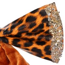 Artículo Lazo decorativo con estampado animal de leopardo, 20 cm, 3 unidades
