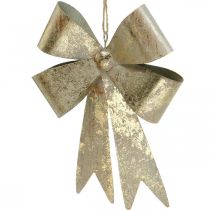 Artículo Lazo para colgar, adornos para árboles de Navidad, adornos de metal dorado, aspecto antiguo Al 23 cm An 16 cm