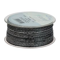 Artículo Cinta de regalo hilo de cinta negro plata 3mm 100m