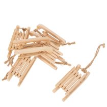 Artículo Trineo decorativo para colgar en el árbol de Navidad, 6 cm, 6 unidades
