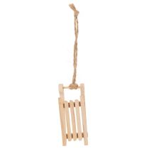 Artículo Trineo decorativo para colgar en el árbol de Navidad, 6 cm, 6 unidades