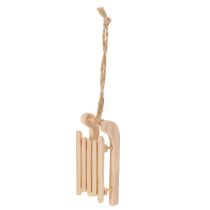 Artículo Trineo decorativo para colgar en el árbol de Navidad, 6 cm, 6 unidades