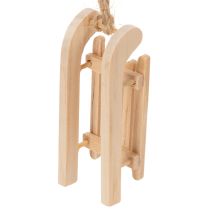 Artículo Trineo decorativo para colgar en el árbol de Navidad, 6 cm, 6 unidades
