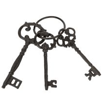 Artículo Llavero decorativo, diseño de llave antigua, como accesorio nostálgico para el hogar, 27 cm