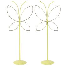 Artículo Soporte decorativo de metal mariposa oro verde Al. 29 cm 2 piezas