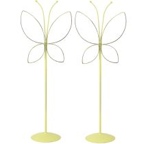 Artículo Decoración de metal mariposa primavera verde oro Al.35cm 2 piezas