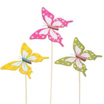 Artículo Palillos de flores, suministros para manualidades, motivo de mariposa para decorar envoltorios de regalos, 28,5 cm, 12 piezas