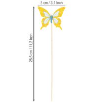 Artículo Palillos de flores, suministros para manualidades, motivo de mariposa para decorar envoltorios de regalos, 28,5 cm, 12 piezas