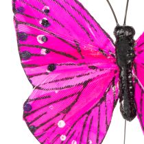 Artículo Mariposas decorativas en alambre para decoraciones de mesa coloridas, 7 cm, 12 piezas