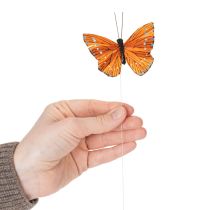 Artículo Mariposas decorativas en alambre para decoraciones de mesa coloridas, 7 cm, 12 piezas
