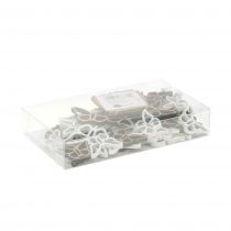 Artículo Mariposa de madera blanco/natural 3cm - 4.5cm 48 piezas