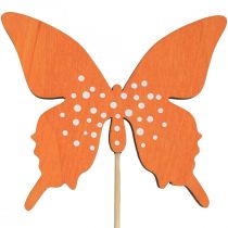 Artículo Tapón de flores de madera mariposa de colores 9cm/29cm 12pcs