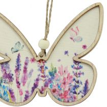 Artículo Percha decorativa de madera con forma de mariposa, lino, 11,5 x 9,5 cm, 6 unidades