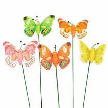 Artículo Tapón de flores mariposa madera surtido 7,5cm 16uds