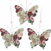Mariposa para colgar colgador decorativo de metal 9cm decoración primavera 6pcs