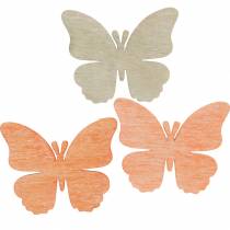 Artículo Mariposas para esparcir mariposas decorativas de madera naranja, albaricoque, marrón 72 piezas