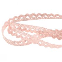Artículo Cinta decorativa con encaje de crochet cinta decorativa rosa A9mm L20m