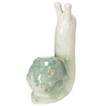 Artículo Figura decorativa de caracol de cerámica para ambientes elegantes y encantadoras decoraciones de mesa, 16 cm