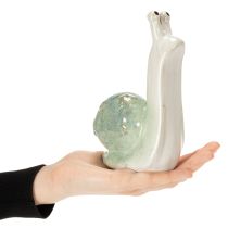 Artículo Figura decorativa de caracol de cerámica para ambientes elegantes y encantadoras decoraciones de mesa, 16 cm