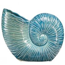 Artículo Florero decorativo caracol florero azul cerámica L18cm