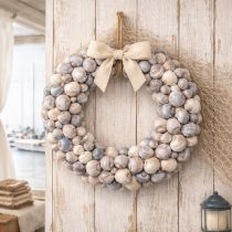 Artículo Corona de caracoles para colgar, corona decorativa, estilo marítimo, Nathai, Ø35cm