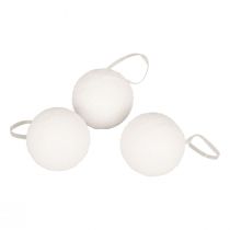 Artículo Decoración de bolas de nieve colgador decorativo nieve artificial Ø7,5cm 6 piezas