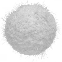 Artículo Bola de nieve decoración de invierno bola decorativa lana blanca Ø10cm 4pcs