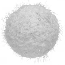 Bola de nieve decoración de invierno bola decorativa lana blanca Ø10cm 4pcs