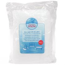 Artículo Manta de nieve alfombra de nieve de mica con purpurina plateada 120×80cm