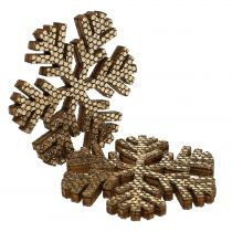 Artículo Copo de nieve Oro Navidad Decoración Ø4cm 48pcs