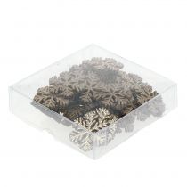 Artículo Decoración navideña copo de nieve dorado Ø4cm 48 piezas