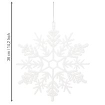 Artículo Copo de nieve Adorno de invierno para colgar 30cm 3pzs