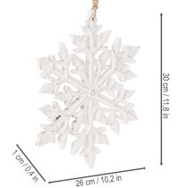 Artículo Gran copo de nieve decorativo, adorno colgante, 30 cm