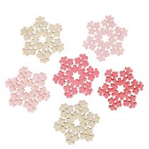 Artículo Mezcla de copos de nieve rosa, rosa, natural Ø2cm 144p