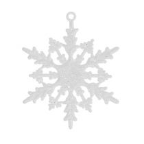 Copo de nieve para colgar 7cm blanco con purpurina 36uds