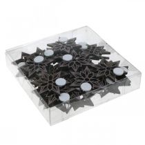 Artículo Estrellas decorativas violetas estrellas de madera copos de nieve autoadhesivas 4cm mezcla 36 piezas