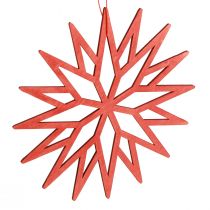 Artículo Decoración de copos de nieve adornos para árboles de madera naranja 15cm 8 piezas