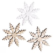 Artículo Cocteleras decorativas copo de nieve madera natural blanca Ø3cm 48 piezas
